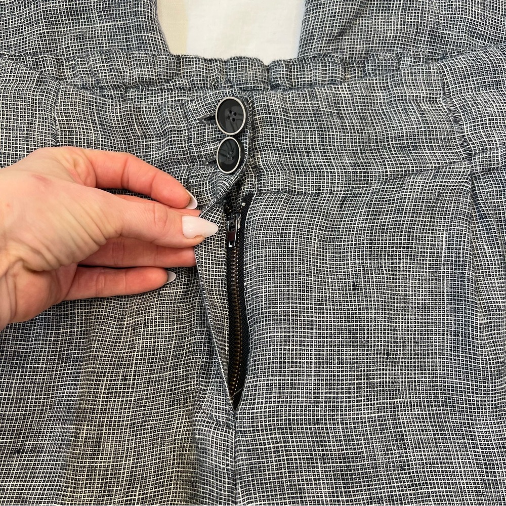 Mango Gray Linen Wide-Leg Trousers - Picture 5 of 8